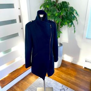 French Connection- Navy wool coat size 10